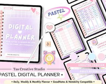 Purple Pastel Digital Planner | Undated GoodNotes PDF (iPad)