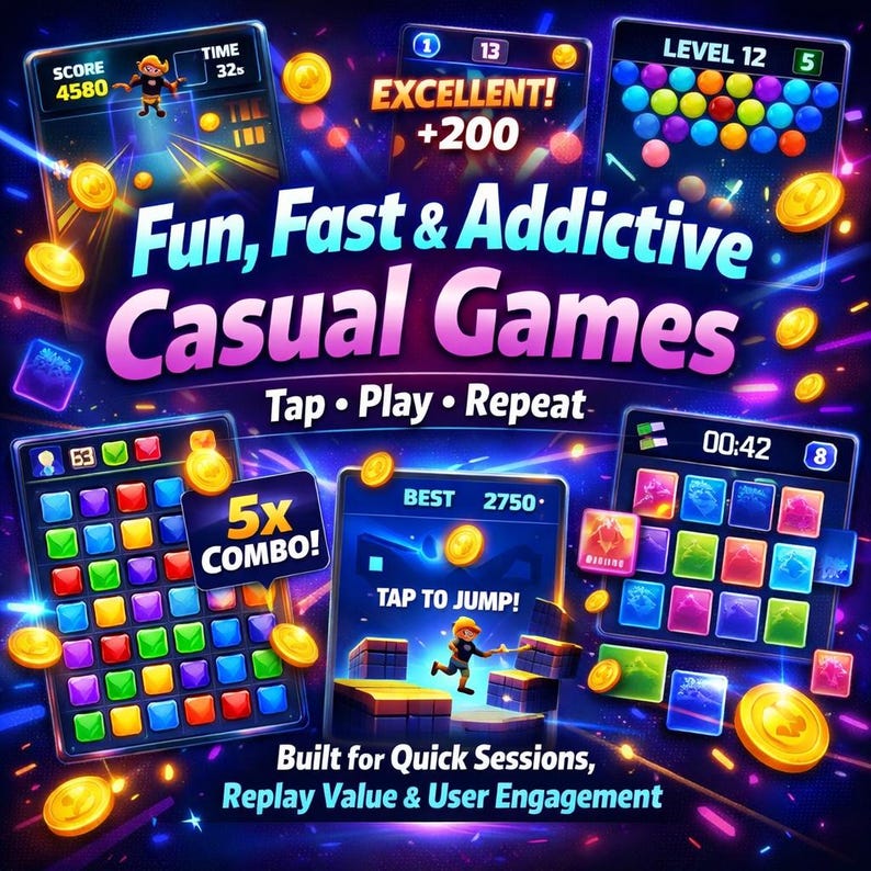 153 HTML5 Game Mega Bundle | Web + Android WebView Ready Casual Games Pack | Browser Game Templates | Game Source Codes image 8
