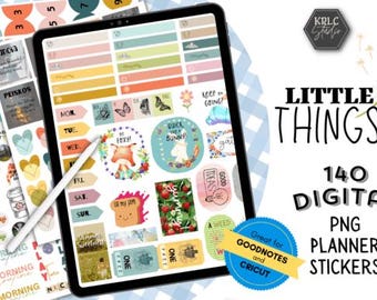 Boho Digital Planner Stickers: Little Things, PNG for GoodNotes + Cricut