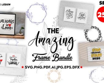 Pacchetto SVG da 250 cornici: Cricut e Silhouette Designs (download digitale)