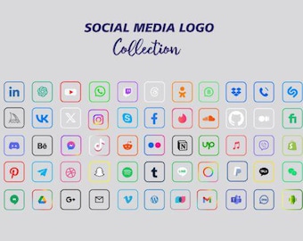 Social Media Icons Pack, Vector Icon Set (Digital Download)