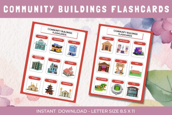 Community Buildings Flashcards | ESL Vocabulary Cards (PDF) - Etsy