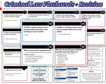 Criminal Law Flashcards | Revision Notes, Legal Terms (PDF, PNG)