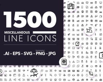 1500 Line Icons Bundle | Web Design, UI UX (svg, png, ai, eps, jpg)