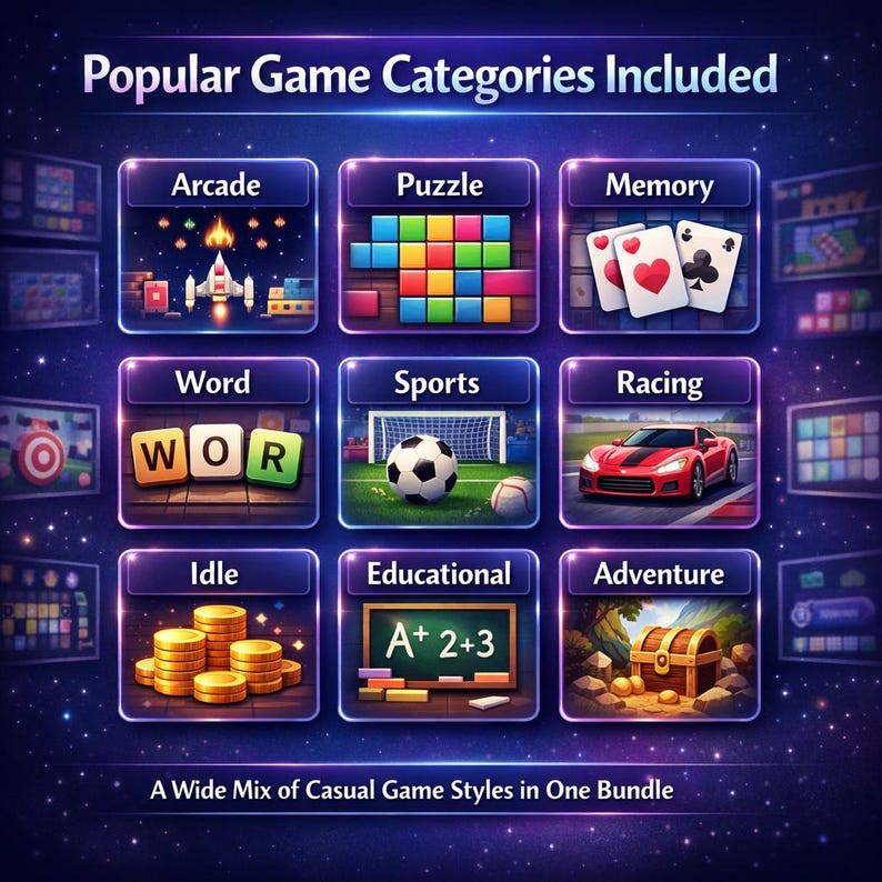 153 HTML5 Game Mega Bundle | Web + Android WebView Ready Casual Games Pack | Browser Game Templates | Game Source Codes image 4