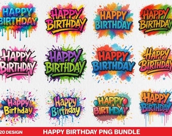 Birthday PNG Clipart Bundle: Kids Party Decor, Sublimation Designs (Digital Download)