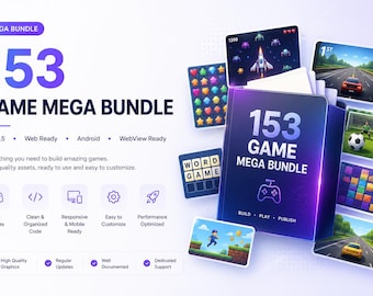 153 HTML5 Game Mega Bundle | Web + Android WebView Ready Casual Games Pack | Browser Game Templates | Game Source Codes
