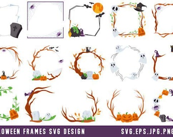 Marcos de Halloween / Bordes espeluznantes (svg, png, jpg, eps, dxf)
