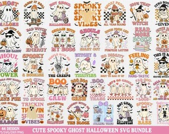 Cute Spooky Ghost Halloween SVG Bundle for Cricut and Silhouette | Funny Ghost Clipart for Kids Shirts, Mugs, Stickers & DIY Crafts