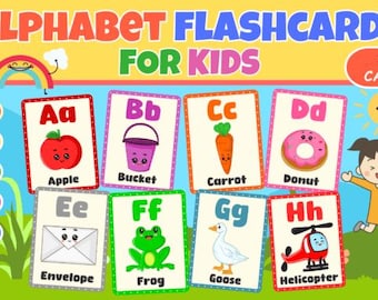 Printable Alphabet Flashcards A-Z | Phonics Learning (pdf, jpg, png, svg, eps)
