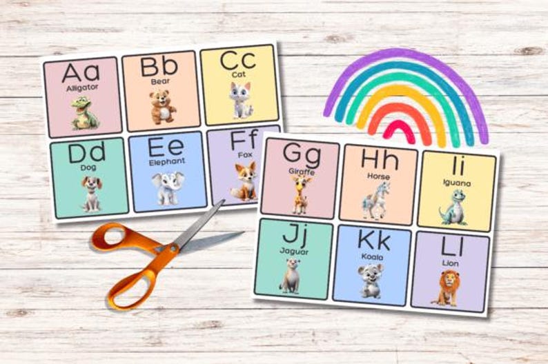 Printable Animal Alphabet Flashcards for Kids | A to Z Educational ...