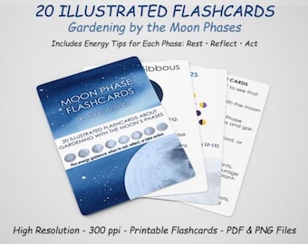 Moon Phase Gardening Flashcards, Lunar Planting Guide (PDF)
