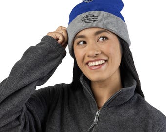 Pom-Pom Beanie, Football Mom Embroidered Hat, Winter Knit Cap, Sports Mom Gift, Team Supporter Headwear, Custom Pom Beanie