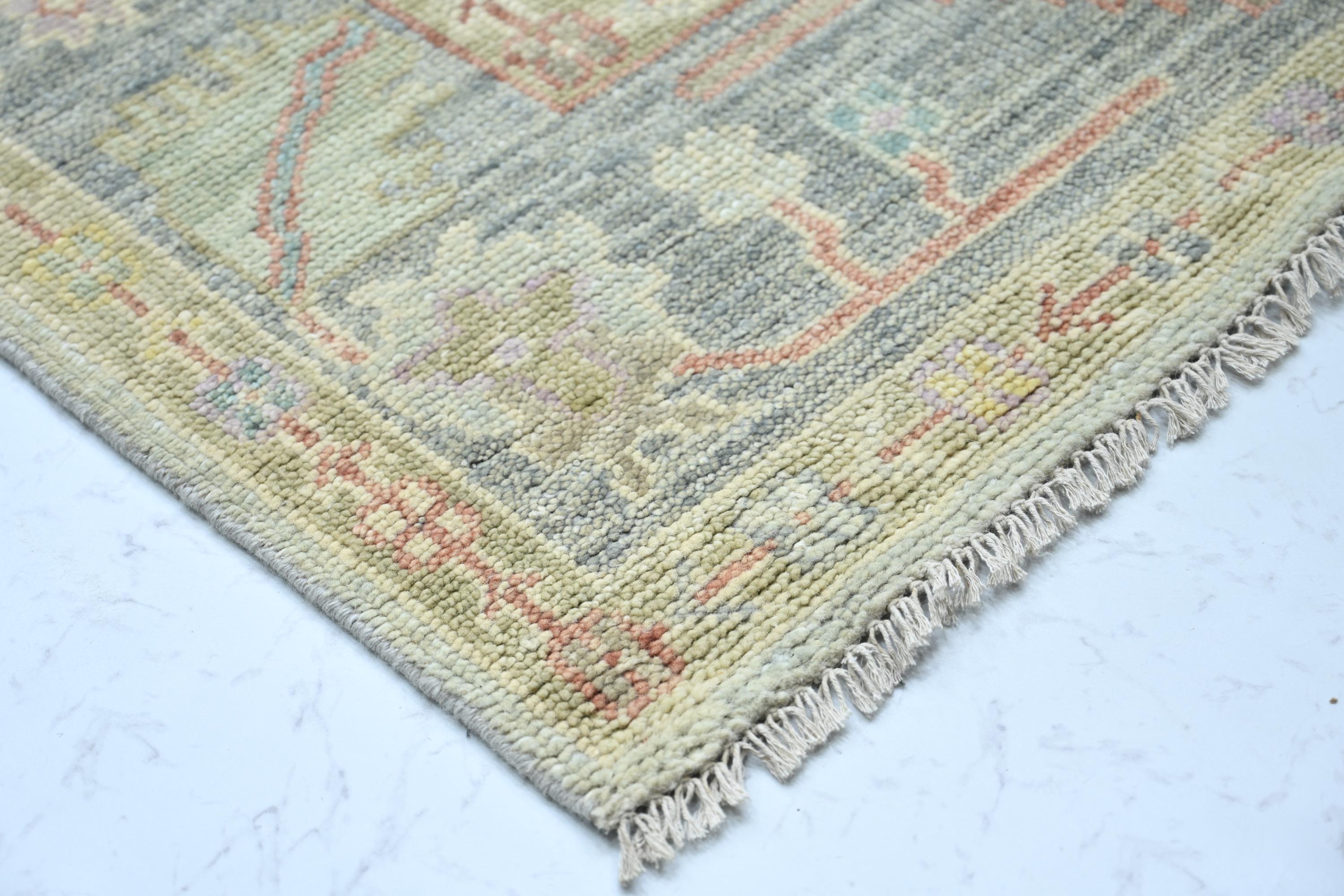 10x14 Ft Traditional Hand Knotted Turkish Rug, Aqua Gray Extra Large ...