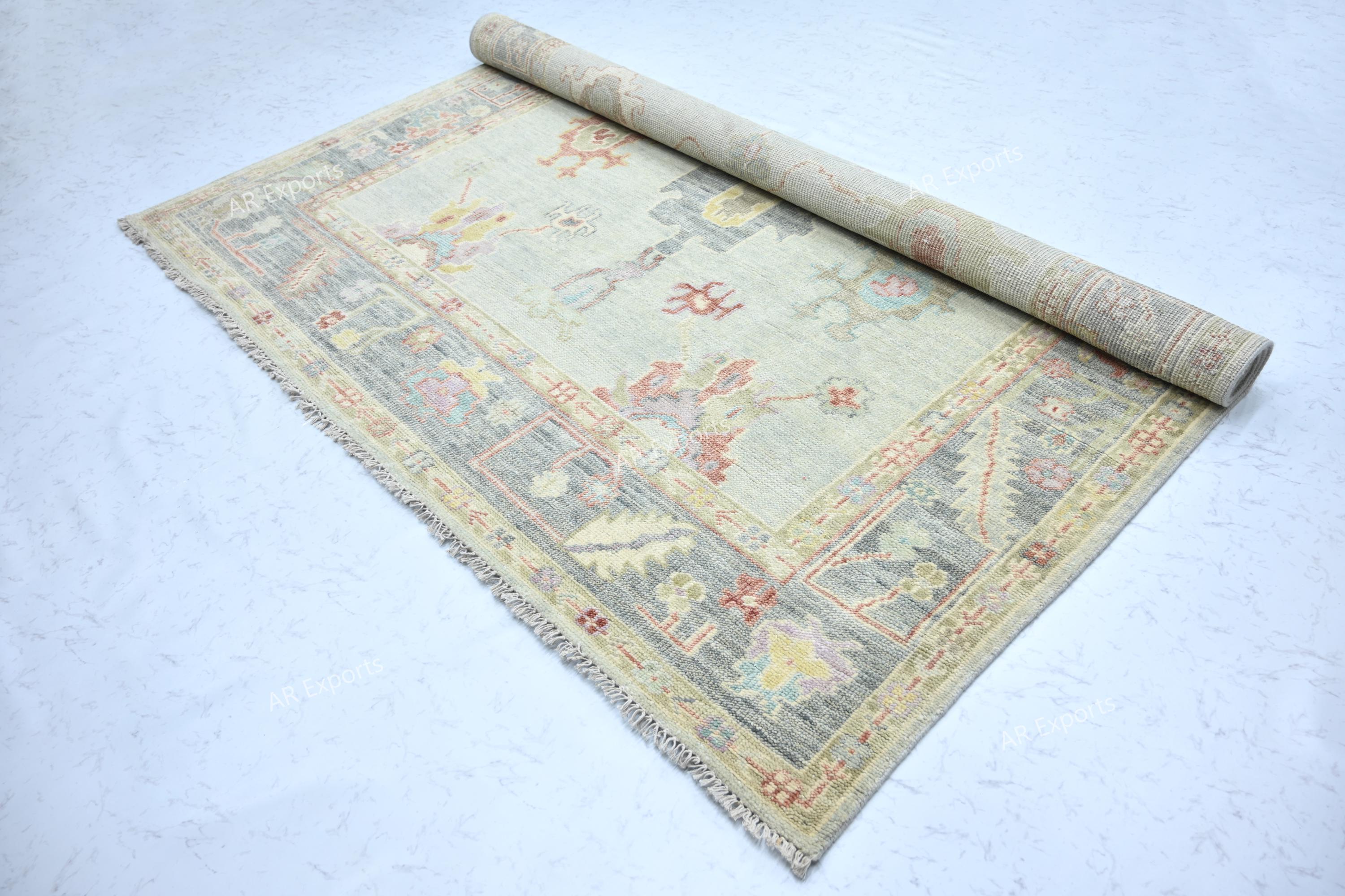 10x14 Ft Traditional Hand Knotted Turkish Rug, Aqua Gray Extra Large ...