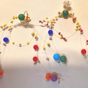 Pendientes llamativos de fuegos artificiales de verano / Pendientes colgantes de dopamina coloridos / Joyería artística única para mujer / Accesorio llamativo para festivales