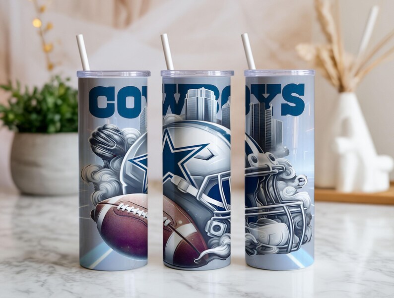 Pack of 24+ Cowboys Tumbler Wrap PNG, Sport 20oz 30oz Mascot ...