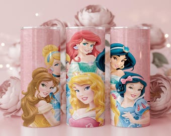 Princess Tumbler Wrap PNGs: Fantasy Pop Art Digital Download