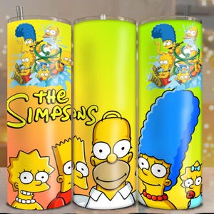 The Simpsons Tumbler Wrap PNG: Cartoon Sublimation Design (Digital Download)