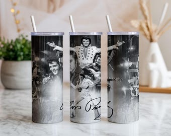 Elvis Presley 20oz Tumbler Wrap PNG | Rock N Roll Music Legend Sublimation Design | Digital Download