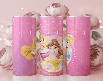 Principessa 20oz Tumbler Wrap PNG: download digitale Fantasy Pop Art