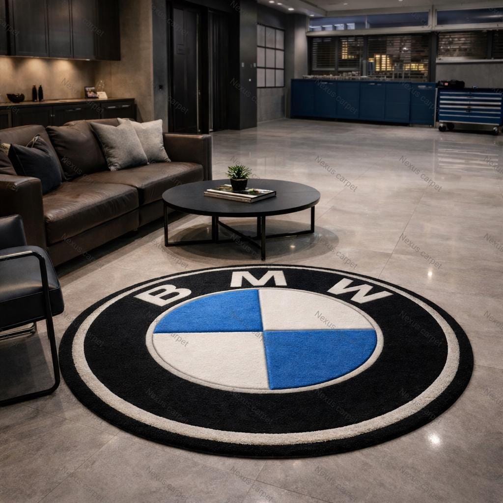 Tufting Rug Bmw BMW Inspired Logo Rug | Hand-tufted Blue, Black, White Carpet - Etsy
