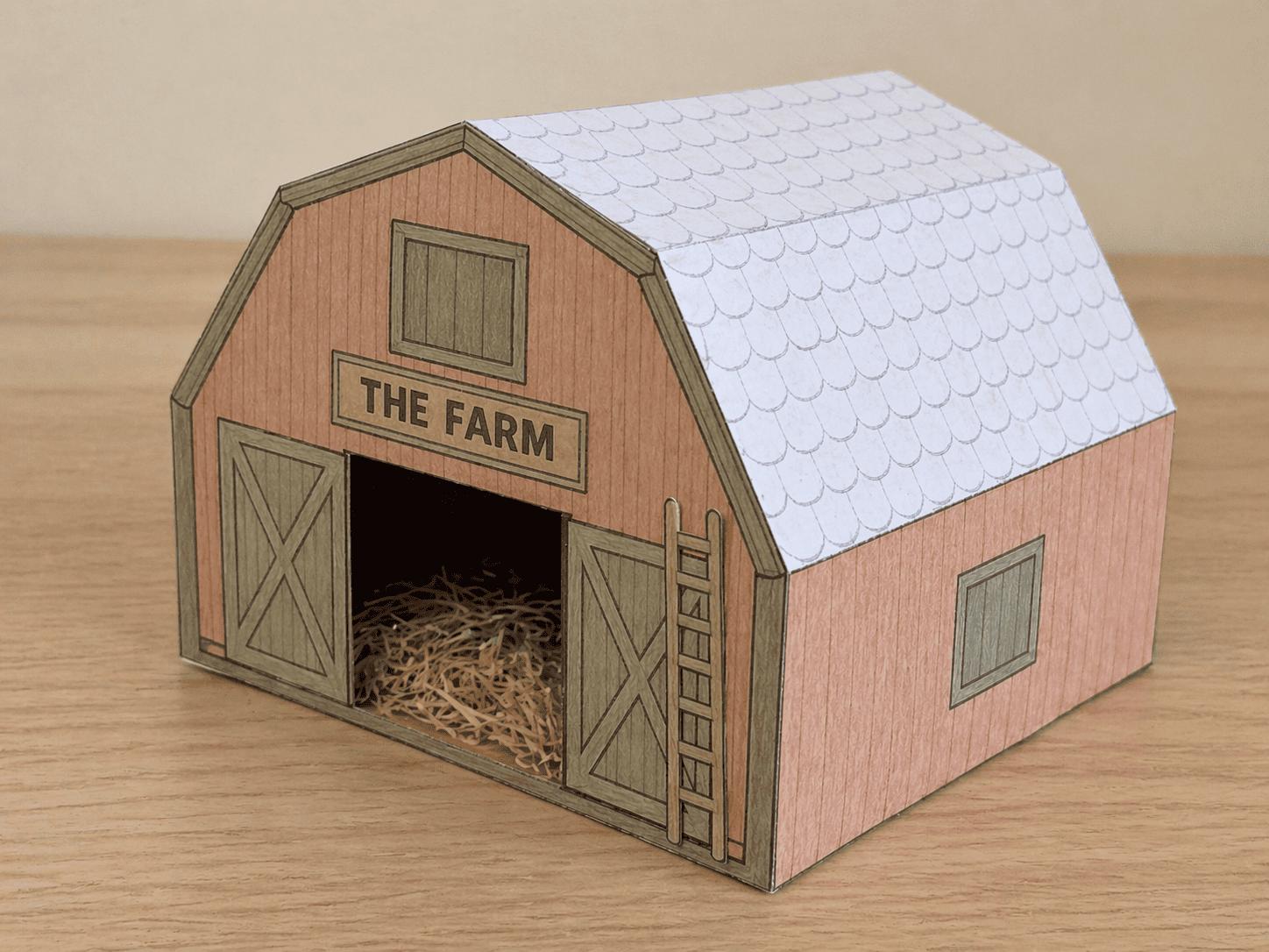 3D Paper Farm — Printable Paper Craft Kit for Kids | Print, Color ...
