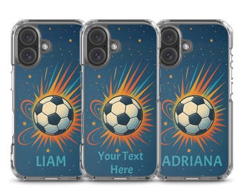 Customisable Colourful Football Phone Case | Personalised Soccer Design Cover for iPhone