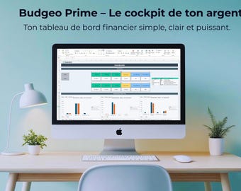 Budgeo Prime – Tableur Budget Personal Excel | Suivi Dépenses, Épargne & Gestion Financière Facile