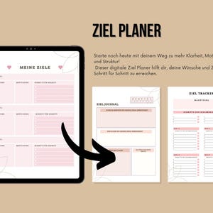 Digital Goal Planner & Tracker | Printable Planner German | DIN A4 and A5 | Achieve Goals and Motivation Journal