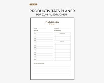 Digital Productivity Planner | Daily Planner A4 & A5 | To-Do List, Schedule, Goals, Priorities | Printable Planner PDF | Structure for your daily life