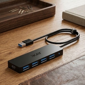 Acer 4-Port USB Hub Splitter – High-Speed Laptop Expansion