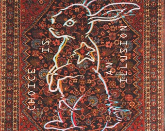 Cyberpunk Neon Rabbit Rug Simulation Graffiti Art Illusion Carpet