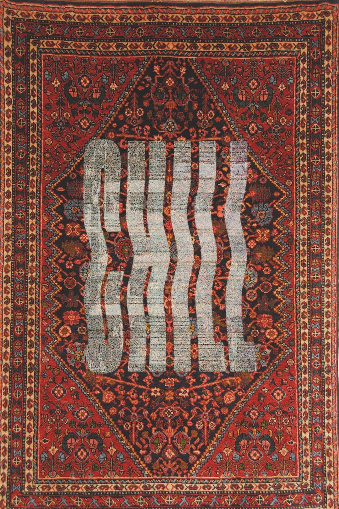 Chill Typography Rug: Vintage Red Persian Style Dorm Decor - Etsy