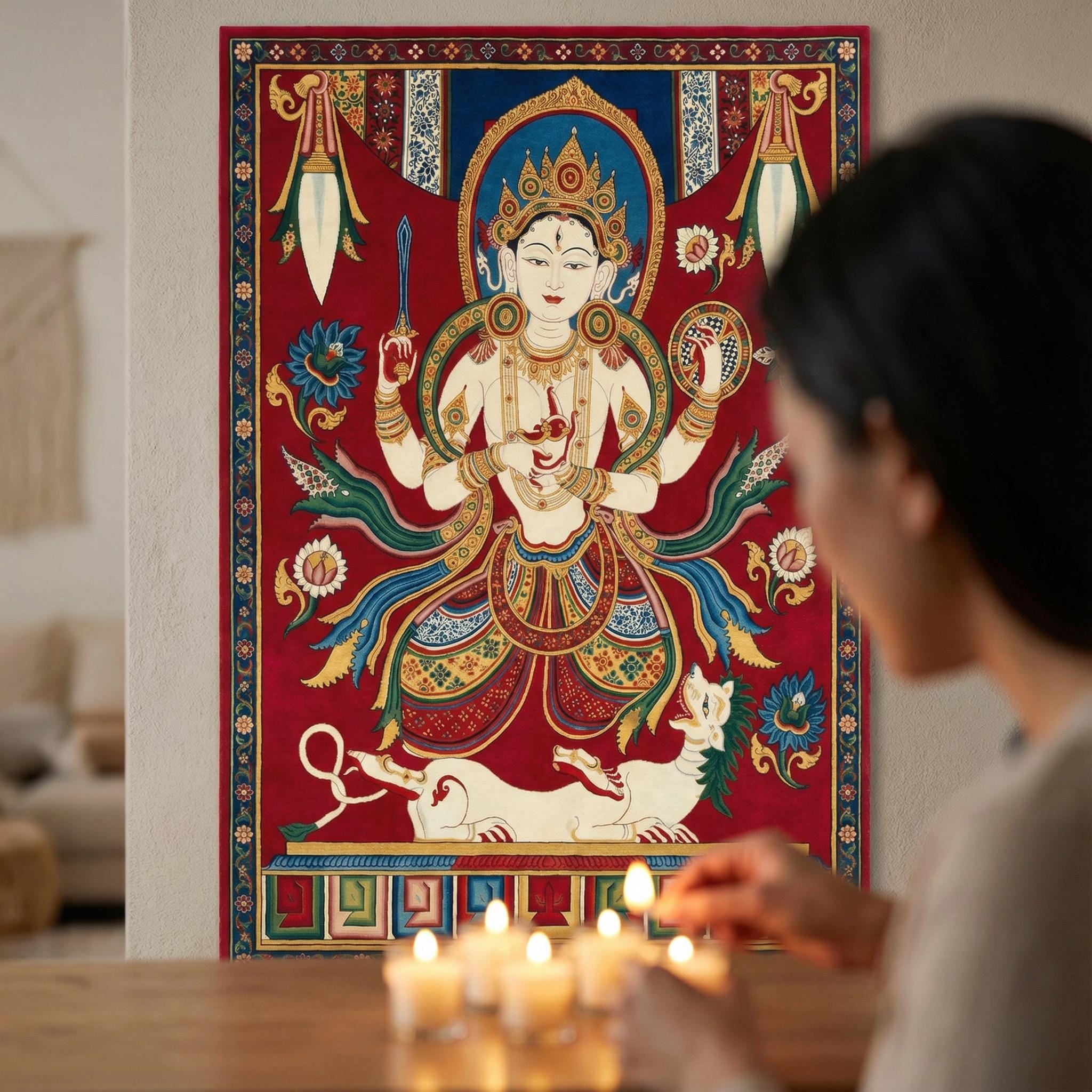 Shiva Tapestry Wall Rug – Thangka Style Hindu Art, Meditation Decor - Etsy