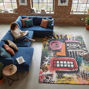 Graffiti Artistic Rug Urban Abstract Street Art Design Carpet image 9