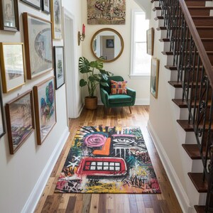 Graffiti Artistic Rug Urban Abstract Street Art Design Carpet image 12