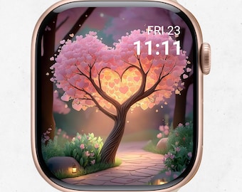Valentine Apple Watch Face –  Romantic Heart Tree Love watch Wallpaper