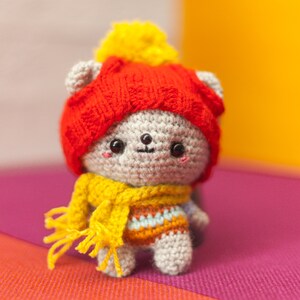 Amigurumi teddy bear Kaveri the traveling companion Vegan toy