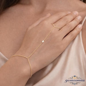 Elegant handgjord CZ-kedjearmband, minimalistiskt slavarmband, brudsmycken, 14K-18K-22K pläterad