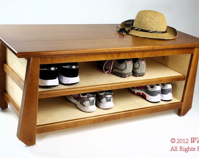 Handcrafted Tansu Shoe Storage Bench. Made in USA SALE Etsy