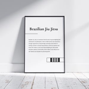 Brazilian Jiu Jitsu Poster Explanations, Martial Arts Wall Decorations, Gift Ideas for Brazilian Jiu Jitsu Practitioners