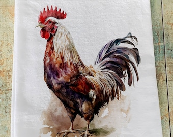 Rooster towel / kitchen towel / flour sack / farmhouse towel / rooster towel / farmhouse decor