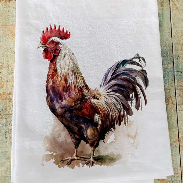 Rooster towel / kitchen towel / flour sack / farmhouse towel / rooster towel / farmhouse decor
