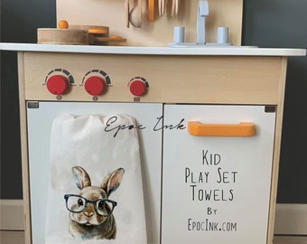 Personalized child towel / kid kitchen towel / child towel / kid play set towel / play kitchen / Bunny towel / kids bunny