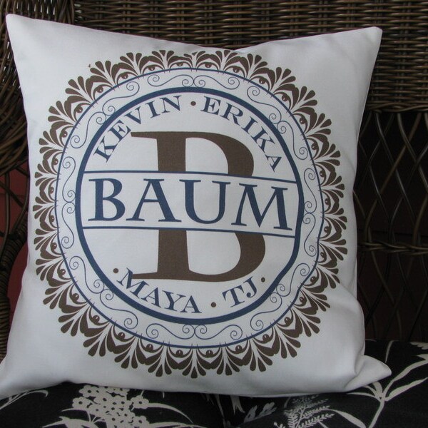 Personalized pillow family name