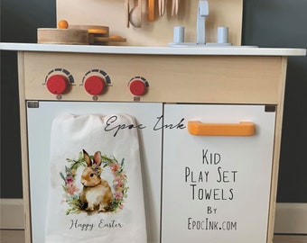 Personalized child towel / kid kitchen towel / child towel / kid play set towel / play kitchen / Bunny towel / kids bunny