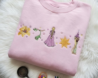 Embroidered Rapunzel Sweatshirt, Tangled Princess Floral Tee, Lost Princess Shirt, Disney Princess Shirt, Magic Kingdom, Disney Trip Outfit
