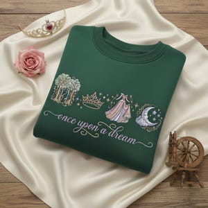 Embroidered Aurora Sweatshirt, Disney Princess Shirt, Once Upon a Dream, Sleeping Beauty Princess Crewneck, Disneyland Girls Trip Shirts
