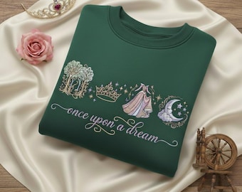 Embroidered Aurora Sweatshirt, Disney Princess Shirt, Once Upon a Dream, Sleeping Beauty Princess Crewneck, Disneyland Girls Trip Shirts